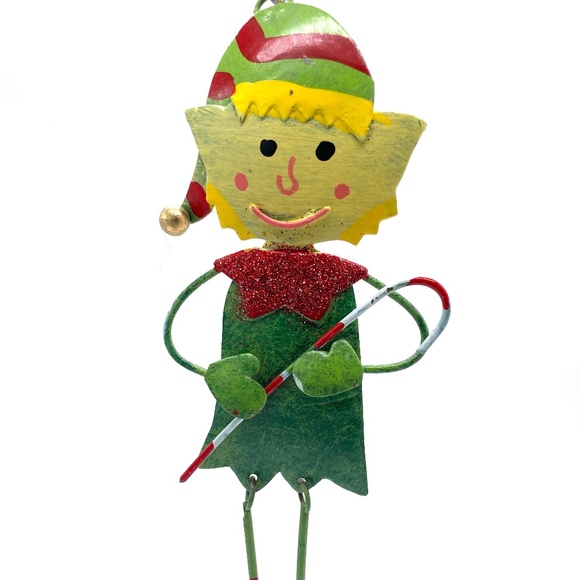 Hand Forged and Painted Green Metal Elf - Picture 1 of 2